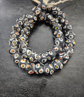 Designer Eye Trade Beads – Black, White & Multicolor 37–38 Beads