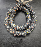 Designer Eye Trade Beads – Black, White & Multicolor 37–38 Beads