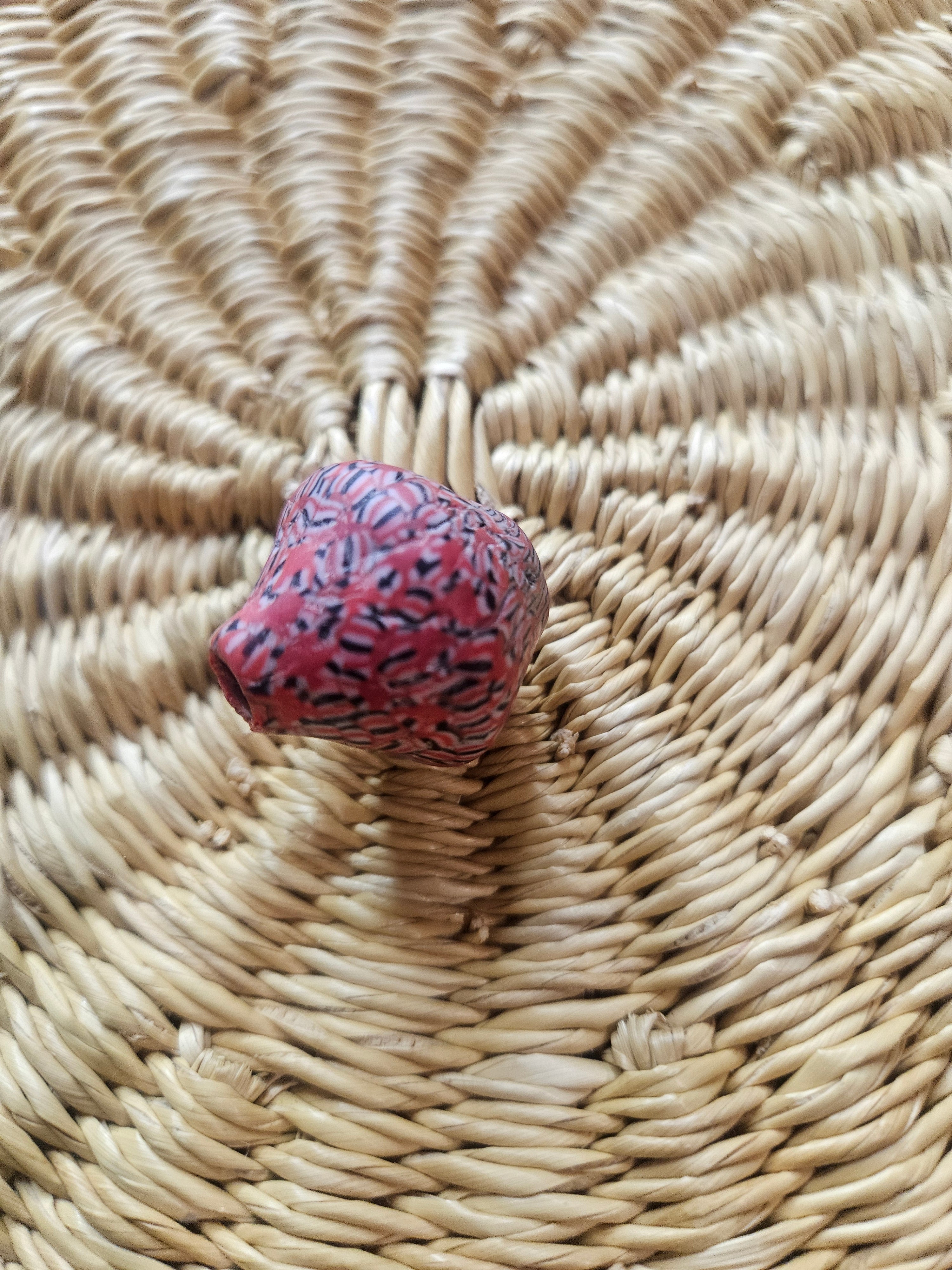 24mm Fused Krobo Glass Focal Bead – Handcrafted Ghana Trade Bead