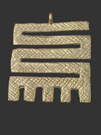 Oversized Nkyinkyim Ashanti Brass Pendant | Authentic Ghanaian Adinkra Symbol | Handcrafted African Brass Statement Pendant