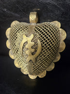 Oversized Gye Nyame Adinkra Symbol Brass Pendant Handmade in Ghana