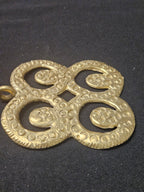 Oversized Mati Masie Ashanti Brass Pendant | Authentic Ghanaian Adinkra Symbol | Handcrafted African Brass Statement Pendant