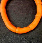 Sunset Orange Krobo Powdered Glass Tube Beads • Large Hole • 10–12 × 24–30 mm • Approx. 9 Beads