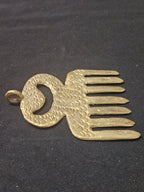 Large Handcrafted Duafe Africarass Pendant | Authentic Ghana Adinkra Symbol