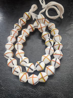 Designer White Multicolor Trade Beads – Graphic Stripe Pattern
African Trade Beads –