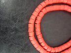 Burnt Terracotta Small Cube Tube Krobo Powdered Glass Beads | Ghana Recycled Glass | 77–78 Beads
