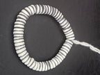 Handmade Ivory & Charcoal Krobo Glass Spacer Beads, African Recycled Glass Beads, Ghana Jewelry Making Supplies