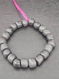 Matte Black Krobo Recycled Glass Beads | Handmade Glass Beads from Ghana
