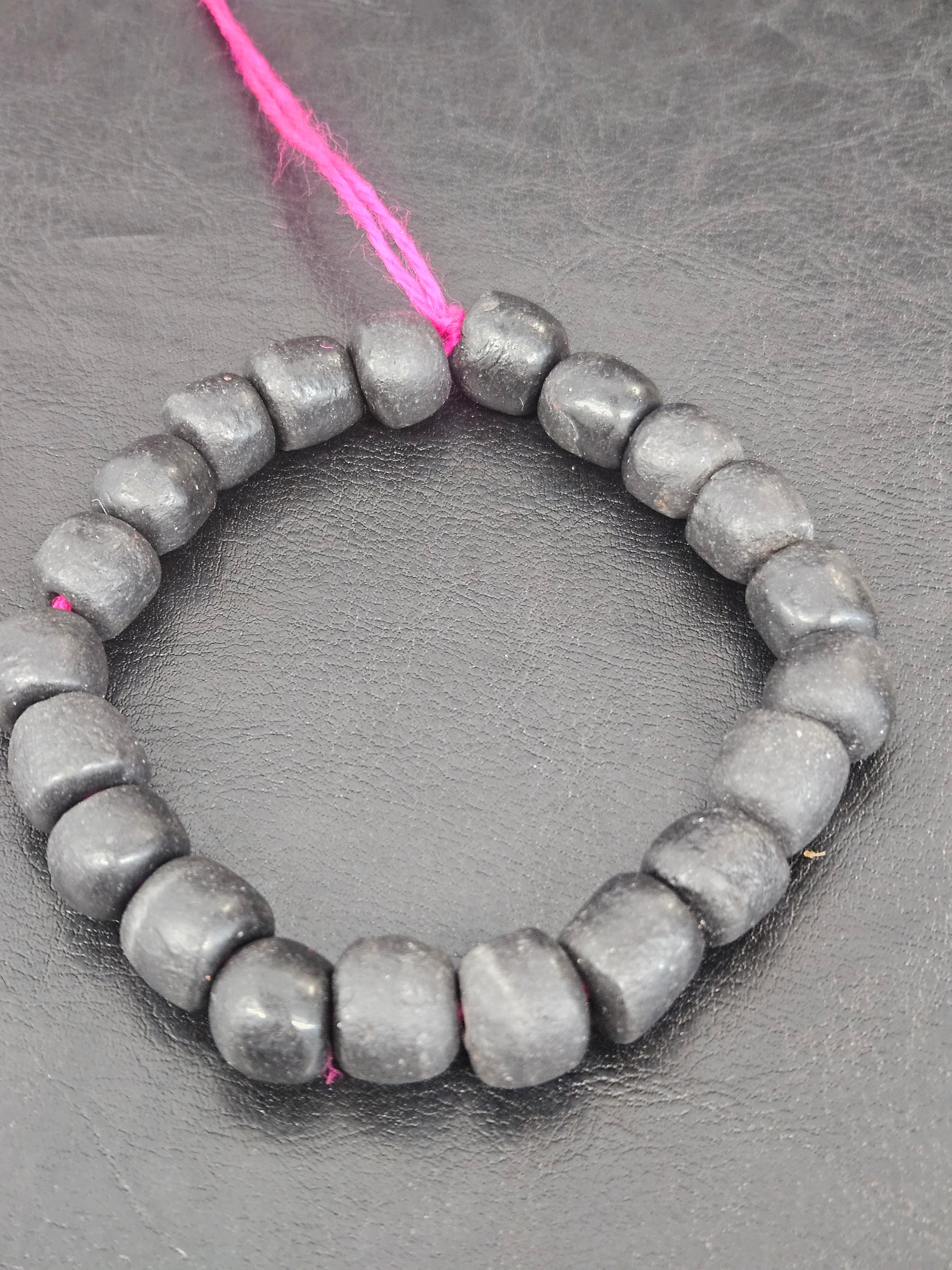 Matte Black Krobo Recycled Glass Beads | Handmade Glass Beads from Ghana
