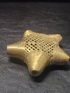 Oversized African Brass Star Bead – Ashanti Openwork Focal Bead