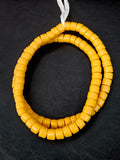 Golden Ochre Small Cube Tube Krobo Powdered Glass Beads | Ghana Recycled Glass | 77–78 Beads