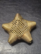 Oversized African Brass Star Bead – Ashanti Openwork Focal Bead