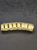 Handcrafted Ashanti Brass Curved Ladder Component Bead | Large Hole African Brass Focal Bead | Ghana Artisan Jewelry Connector 10-12x60mm