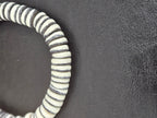 Handmade Ivory & Charcoal Krobo Glass Spacer Beads, African Recycled Glass Beads, Ghana Jewelry Making Supplies