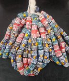African Glass Beads – Painted Krobo Long Tubes, Multicolor Krobo Beads