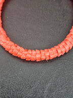 Coral Krobo Glass Spacer Beads, Handmade African Recycled Glass Beads, Ghana Jewelry Making Supplies
