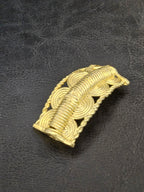Handcrafted Curved Ashanti Brass Component Bead | Large Hole African Brass Bracelet Focal Bead | Ghana Artisan Brass Connector 25x50mm