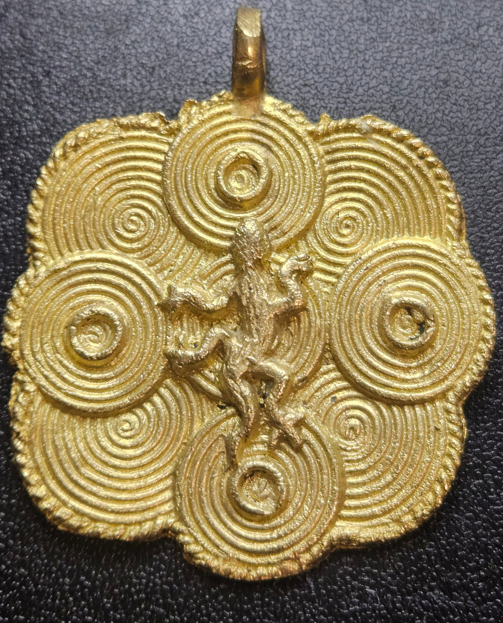 Ashanti Brass Adinkra Pendant – Handcrafted Ghanaian Heritage Symbol