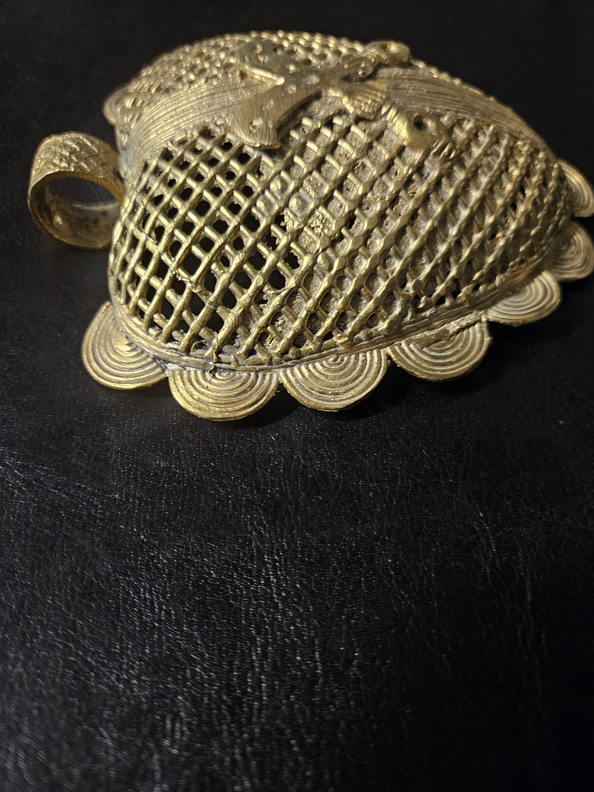 Sankofa Bird Ghana Brass Pendant – Oversized Adinkra Statement Focal