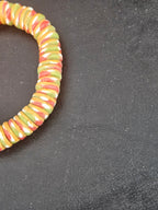 Mustard Gold Multicolor Krobo Glass Spacer Beads | Handmade Recycled Glass Beads from Ghana