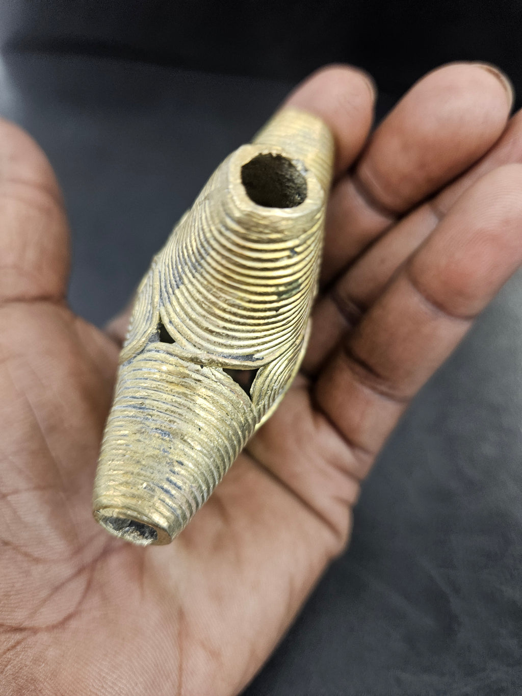 Oversized African Ashanti Brass Star Bead | Ghana Statement Focal Bead