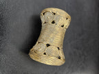 Oversized Ashanti Brass Talking Drum Bead — Spiral Medallion Openwork