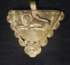 African Brass Lion Pendant with Adinkrahene Symbol – Ghana