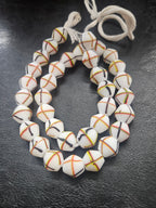 Designer White Multicolor Trade Beads – Graphic Stripe Pattern
African Trade Beads –