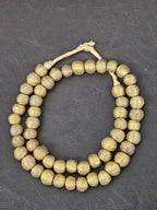 Handcrafted Ashanti Brass Ribbed Round Beads | Large Hole Ghana Brass Beads | African Brass Jewelry Making Supplies