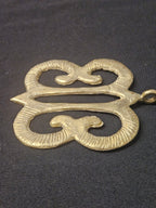 Large Handcrafted Hye Won Hye African Brass Pendant | Authentic Ghana Adinkra Symbol