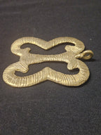 Large Handcrafted Pempamsie African Brass Pendant | Authentic Ghana Adinkra Symbol