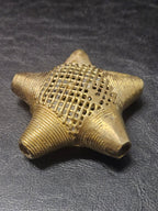 Oversized African Brass Star Bead – Ashanti Openwork Focal Bead