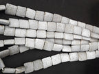 Authentic Large Stone Gray Krobo Powdered Glass Beads Ghana | Handmade Recycled Glass Pillow Cube Beads