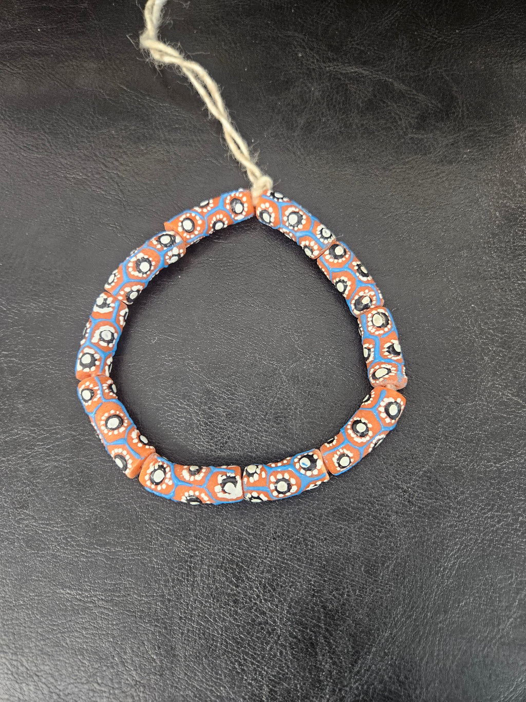 Authentic African Painted Glass Tube Beads from Ghana | Handmade Krobo Recycled Glass Jewelry Beads