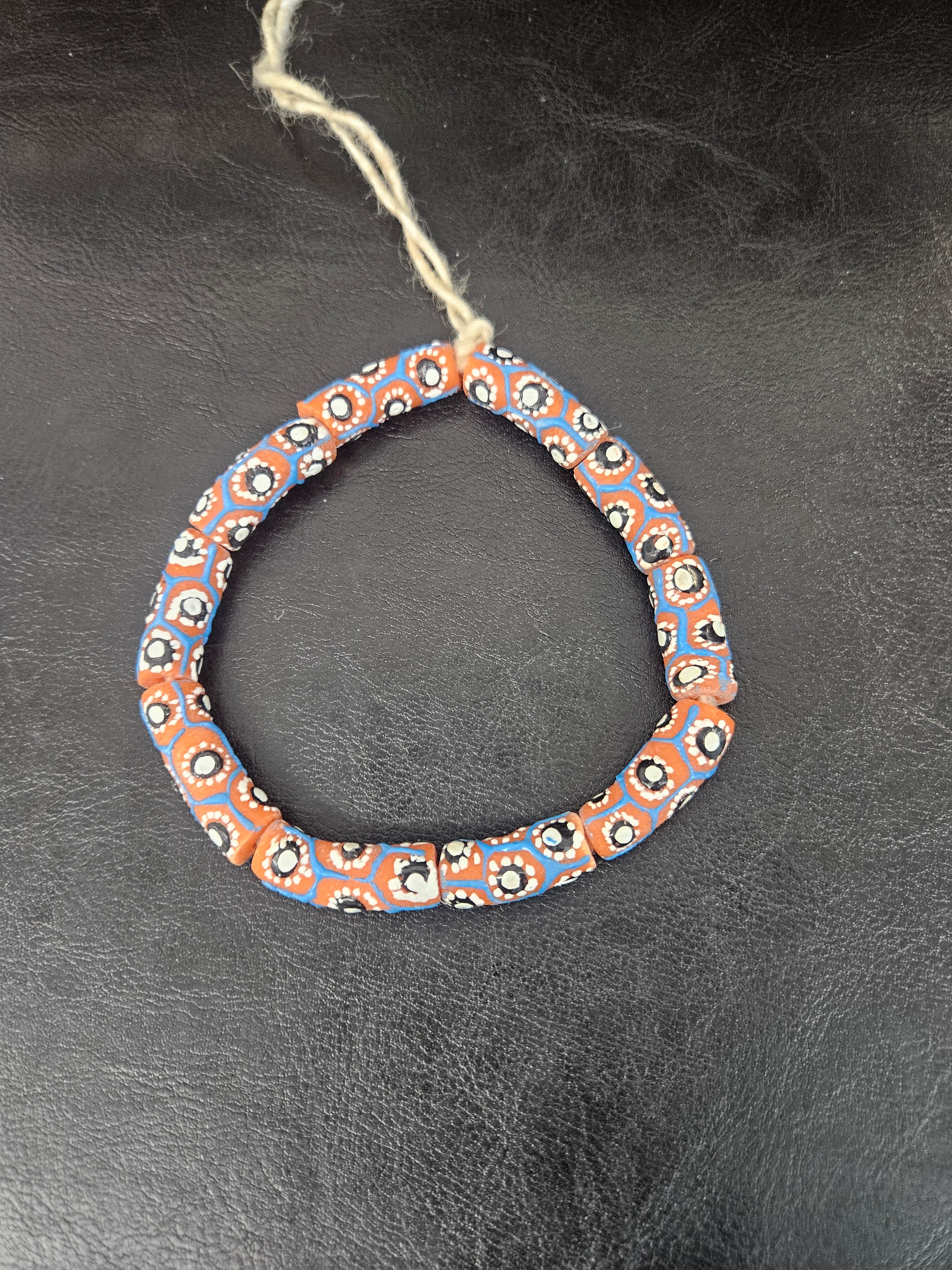Authentic African Painted Glass Tube Beads from Ghana | Handmade Krobo Recycled Glass Jewelry Beads
