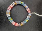 African Glass Beads – Painted Krobo Long Tubes, Multicolor Krobo Beads
