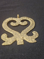 Oversized Sankofa Ashanti Brass Pendant | Authentic Ghanaian Adinkra Symbol | Handcrafted African Brass Statement Pendant