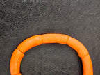 Sunset Orange Krobo Powdered Glass Tube Beads • Large Hole • 10–12 × 24–30 mm • Approx. 9 Beads