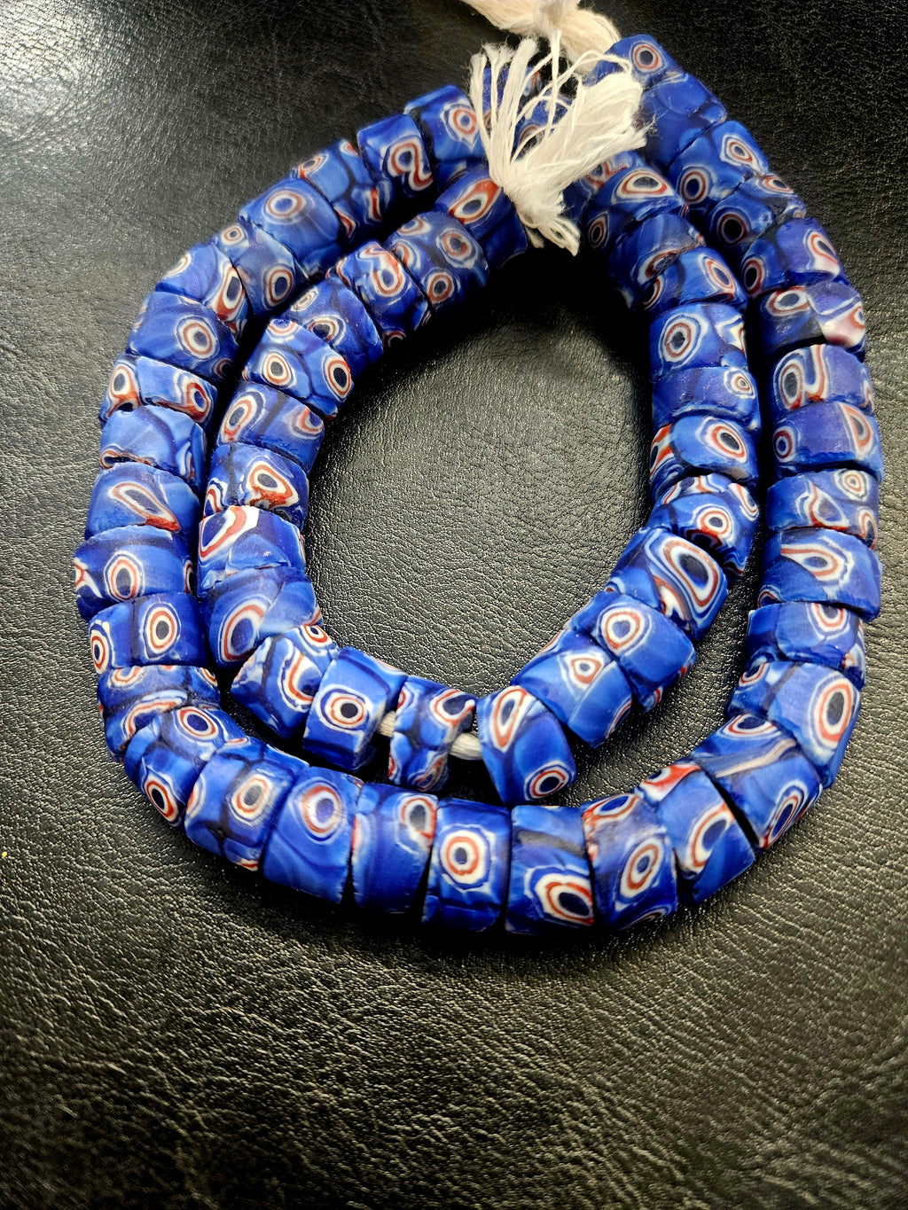 Blue Eye Trade Beads – Multicolor Pattern 8–10 × 14–15mm