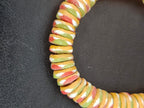 Mustard Gold Multicolor Krobo Glass Spacer Beads | Handmade Recycled Glass Beads from Ghana