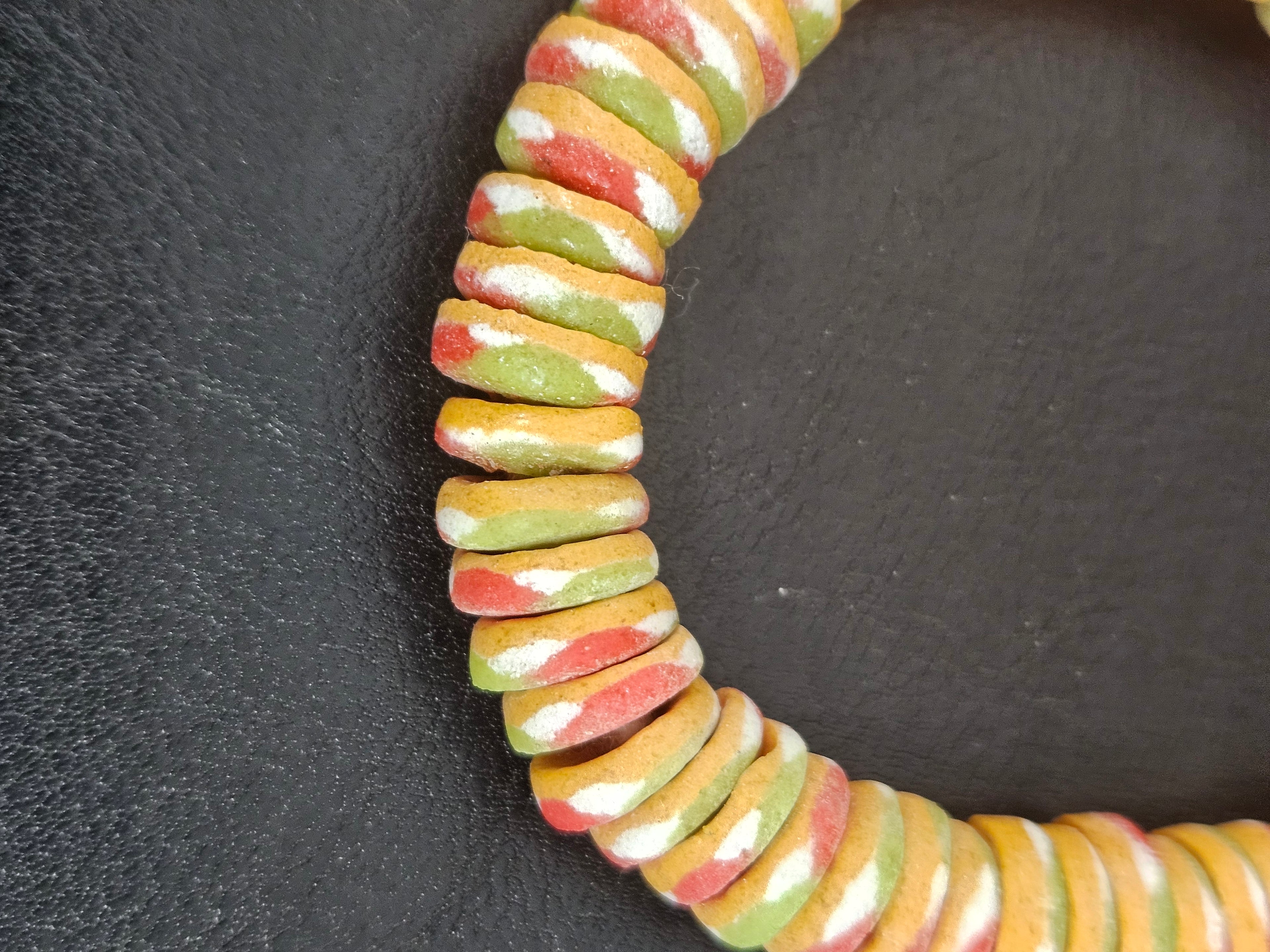 Mustard Gold Multicolor Krobo Glass Spacer Beads | Handmade Recycled Glass Beads from Ghana