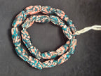 XL Teal & Coral Fused Krobo Recycled Glass Beads | Handmade Ghana Statement Beads