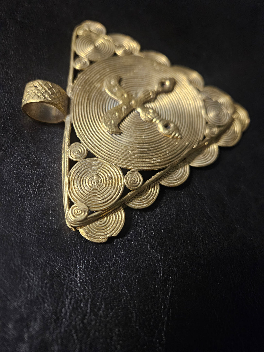 Akofena Adinkra Symbol African Brass Pendant – Handmade in Ghana
