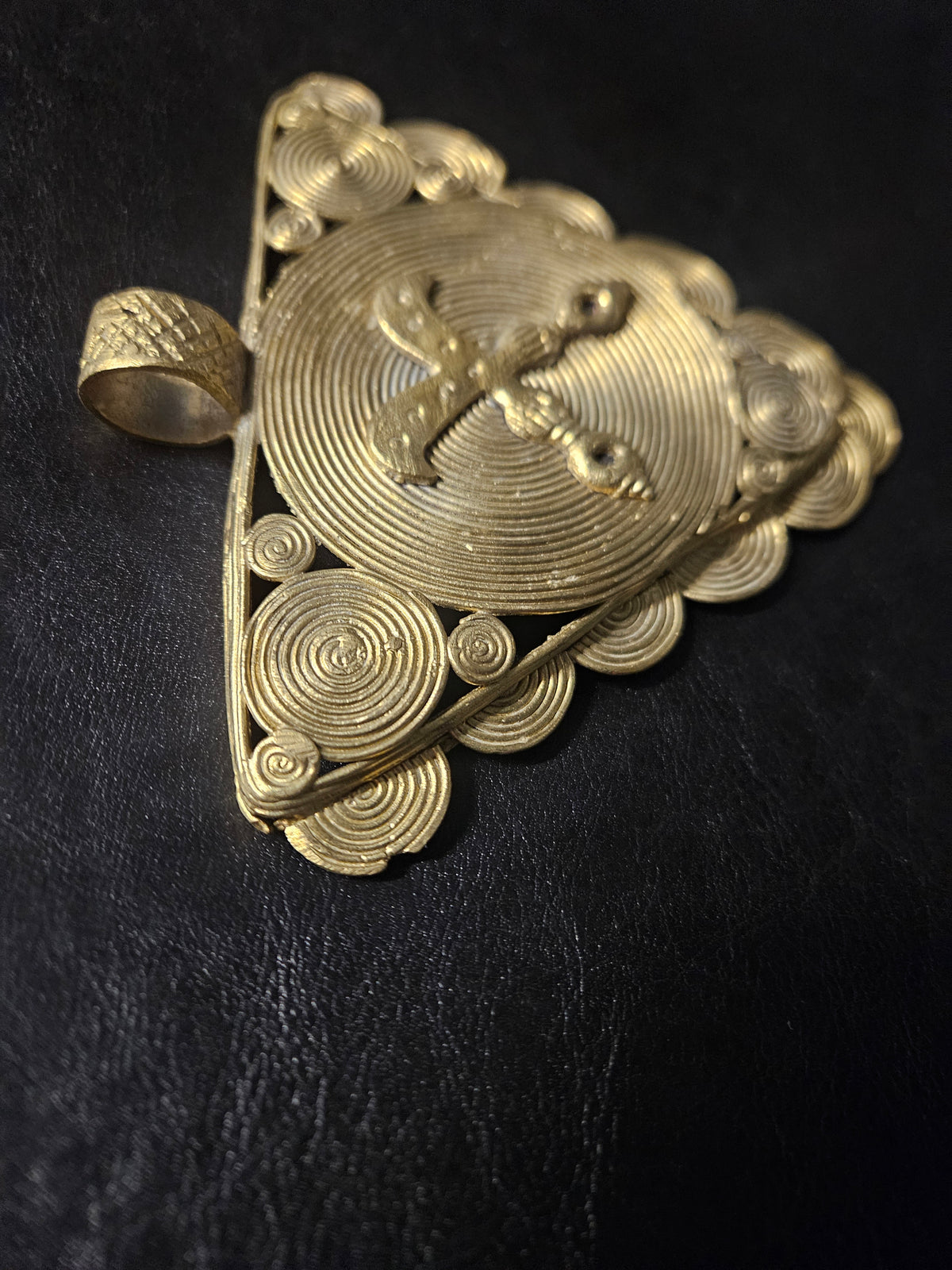 Akofena Adinkra Symbol African Brass Pendant – Handmade in Ghana