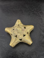 Oversized African Ashanti Brass Star Bead | Ghana Statement Focal Bead