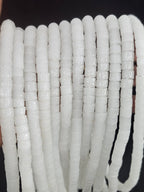 Frosty White Small Cube Tube Krobo Powdered Glass Beads | Ghana Recycled Glass | 77–78 Beads