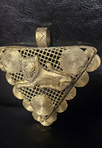 Oversized Adinkrahene Lion Brass Pendant – Ghana