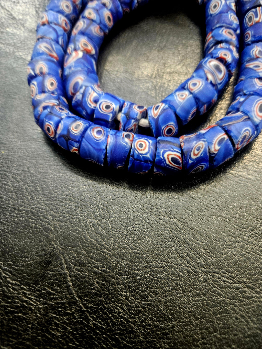 Blue Eye Trade Beads – Multicolor Pattern 8–10 × 14–15mm