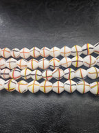 Designer White Multicolor Trade Beads – Graphic Stripe Pattern
African Trade Beads –