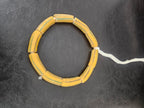 African Glass Beads – Painted Krobo Long Tubes, Mustard & Green Handmade Beads